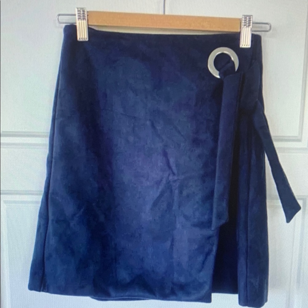 Elegant Navy Wrap Skirt